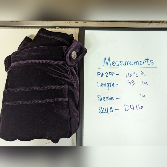 Vintage 90s Cynthia Max S Purple Velvet Overall Bib Dress Button Up Side Phoebe - Picture 12 of 12